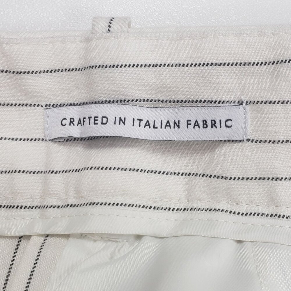 Madewell Superwide-Leg Trouser in Pinstripe Linen Blend Womens 4 Ivory Black - Picture 13 of 16